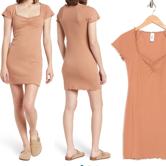 ABOUND, lettuce edge short sleeve mini dress